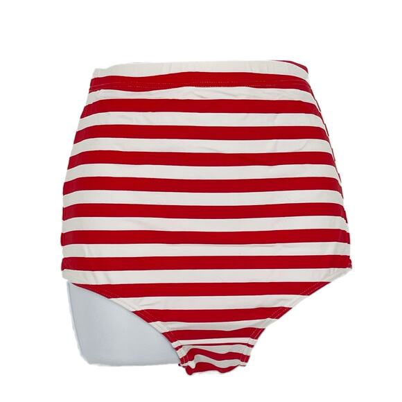 Bikini Bottom Striped Swimsuit Bottom in Red/White Size XL - Picture 3 of 5